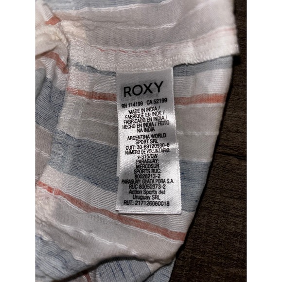 Roxy Sunday With You Striped Mini Dress Blue Orange White Womens Small - Picture 4 of 5